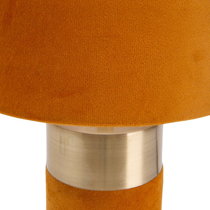 Tafellamp Bordo Goud/Bruin Velours - 32 cm (E14)