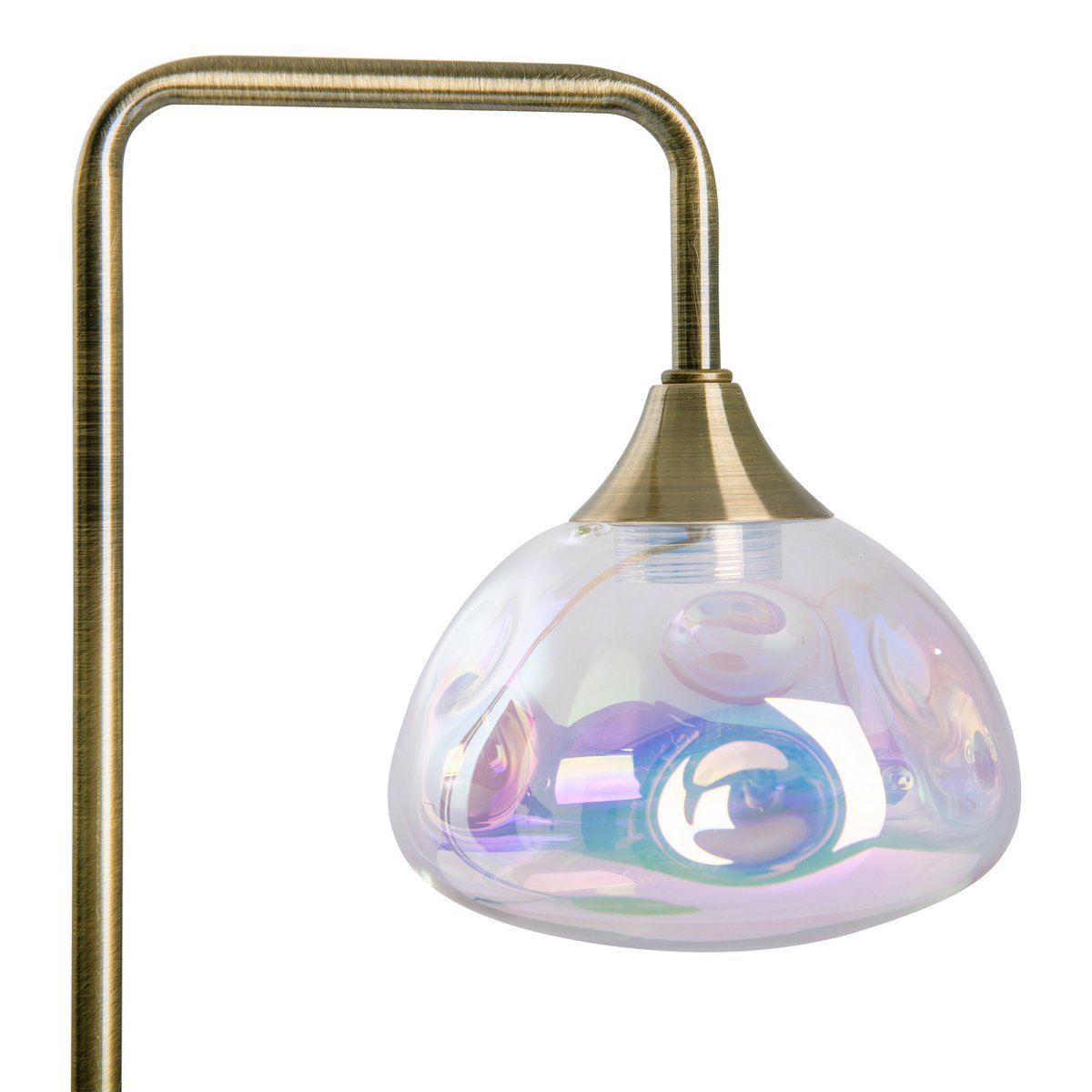 LED - tafellamp "Varna", tafellamp gemaakt van messing - gekleurd metaal en iriserend glas, stevig ingebouwd - in LED's, 45 cm hoog, stijlvolle verlichting voor woonkamer, eetkamer of gang - OutHome