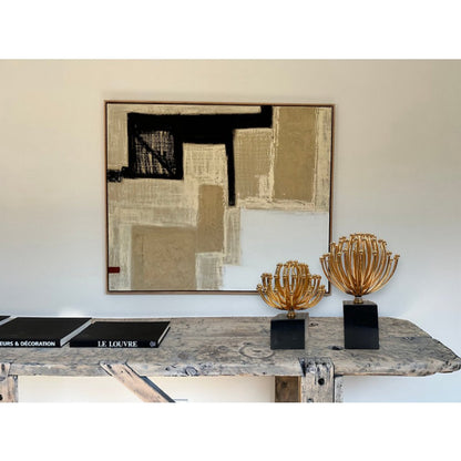 Metalen bloemdecoratie goudkleurig