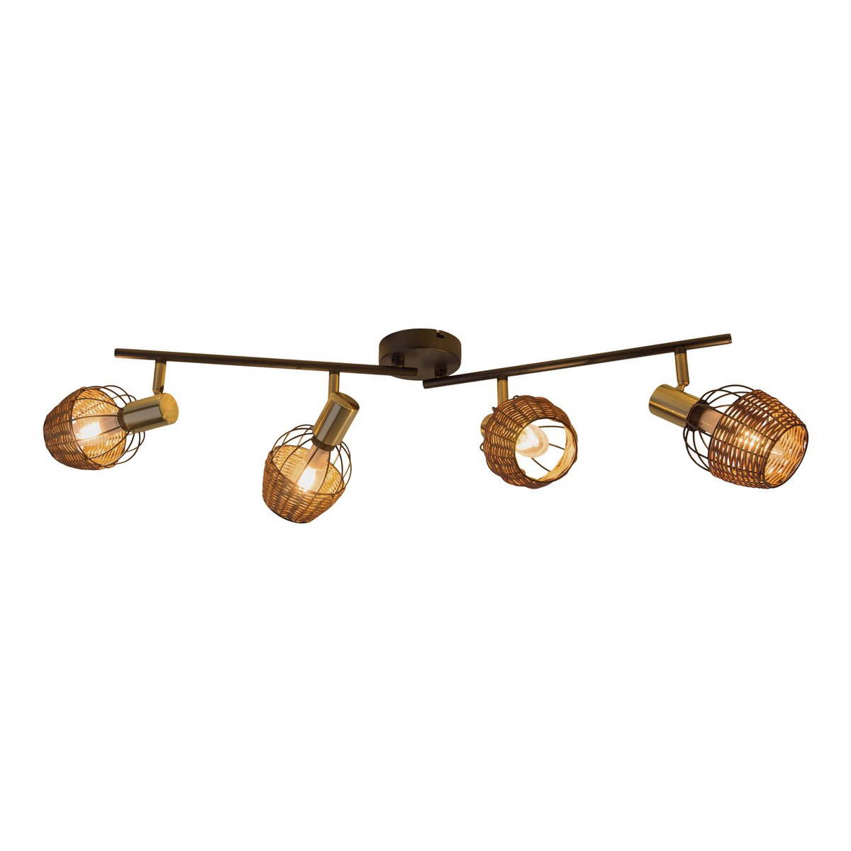 Plafondlamp Corbis 4-Lichts Zwart/Goud - 78 cm (E14)
