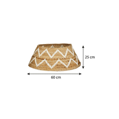 Kerstboomrok Bananenblad Bruin/Wit - Ø 60 cm