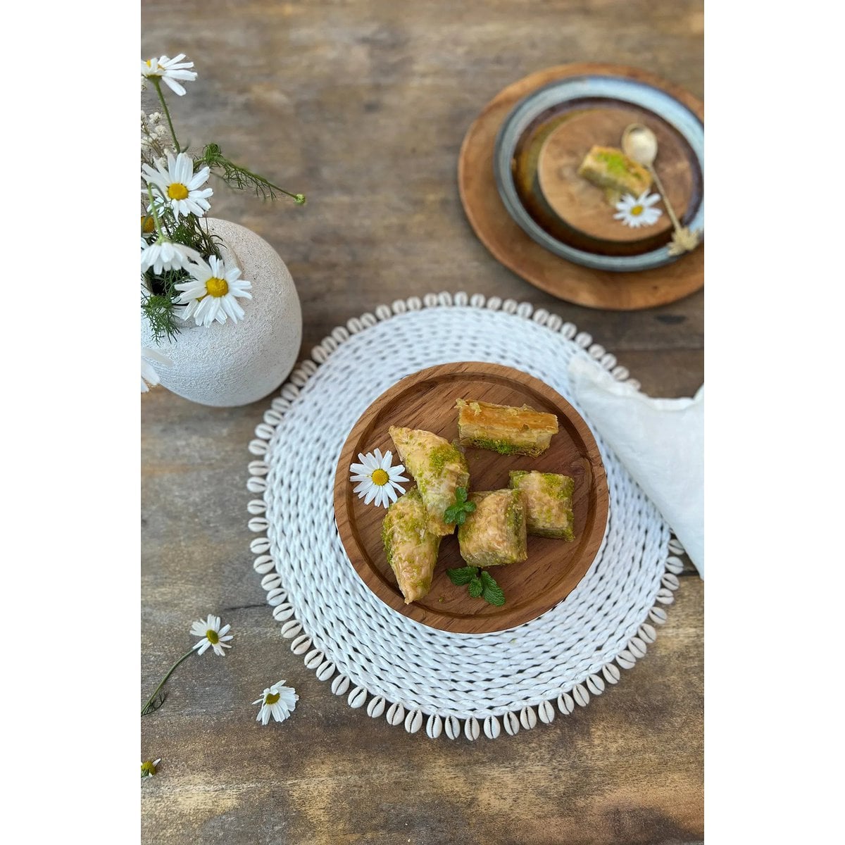 Zeegras placemat Shell wit - 38 cm - OutHome