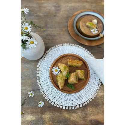 Zeegras placemat Shell wit - 38 cm - OutHome