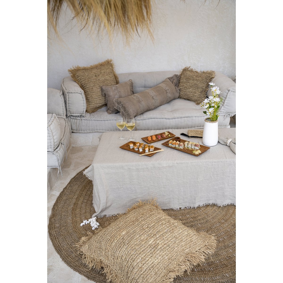 Linnen tafelkleed beige - 150 x 250 cm - OutHome