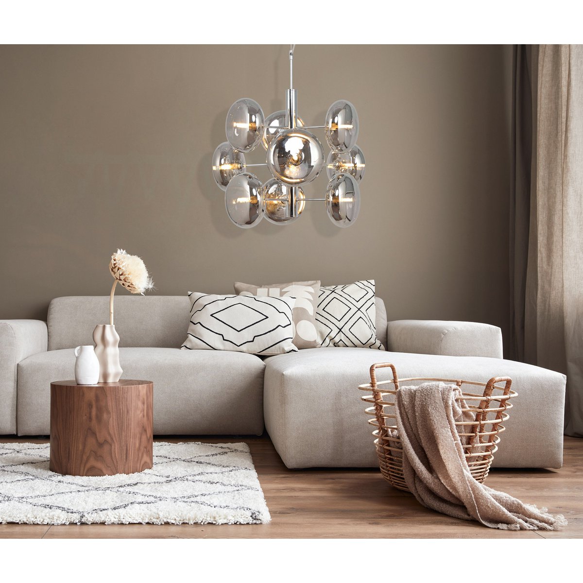 Hanglamp Orion Messing/Amberglas - Ø 53 cm (G9)