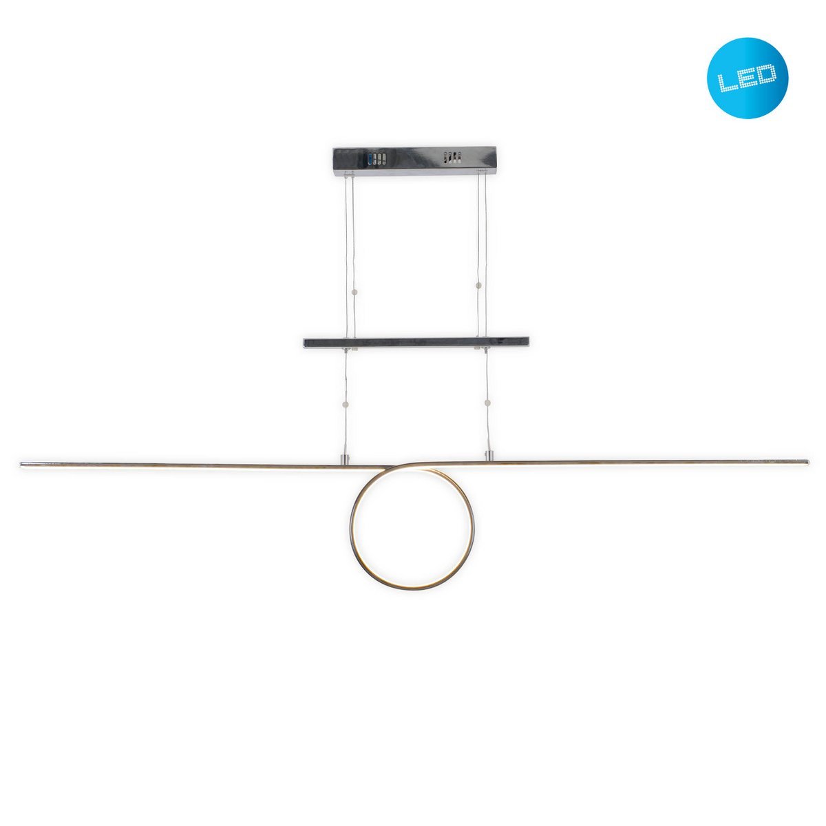 Led in ruil daarvoor hanglamp "looplijn" 130 cm lang, met geïntegreerde LED, gemaakt van metaal en plastic - OutHome