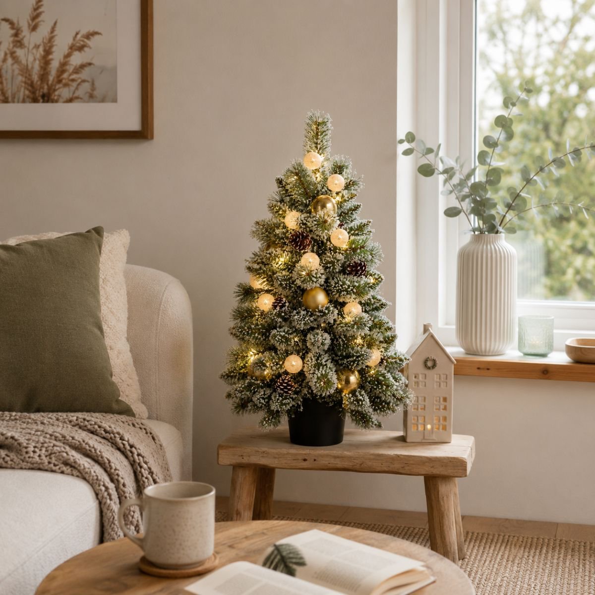 Kunstkerstboom Kaprun Verlicht Groen - 90 cm