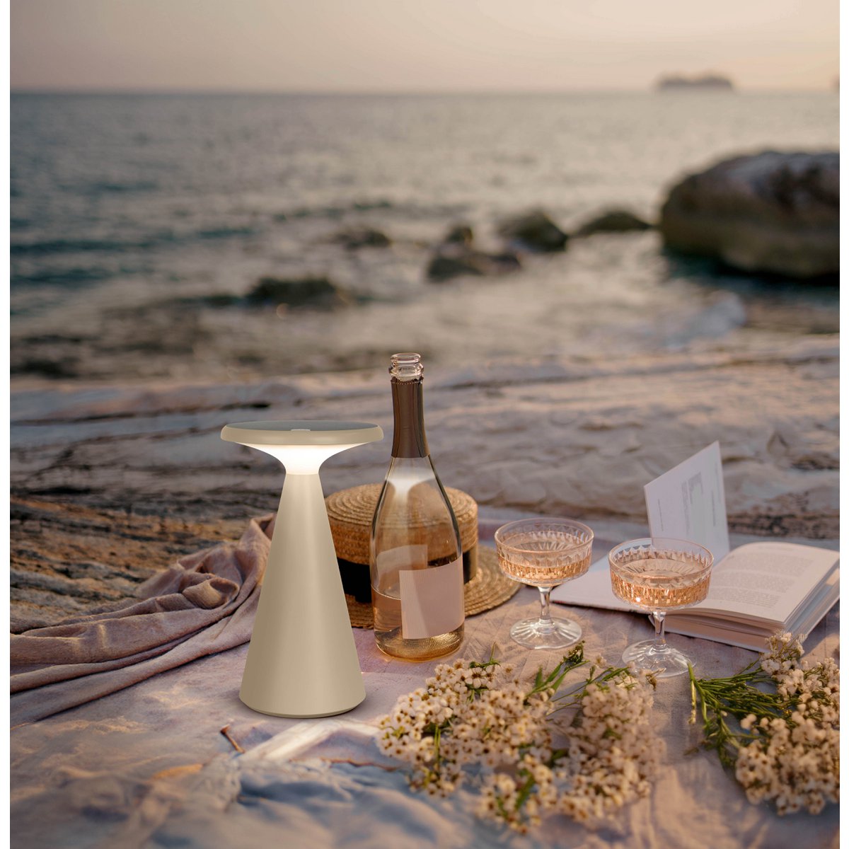Solar Tafellamp Palu Beige - 20 cm (Binnen/Buiten)