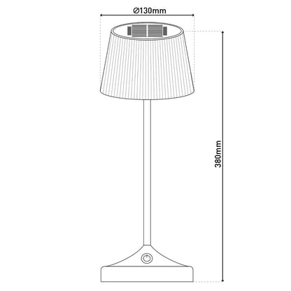 Solar Tafellamp Emmi Geel/Wit - 38 cm (Dimbaar)