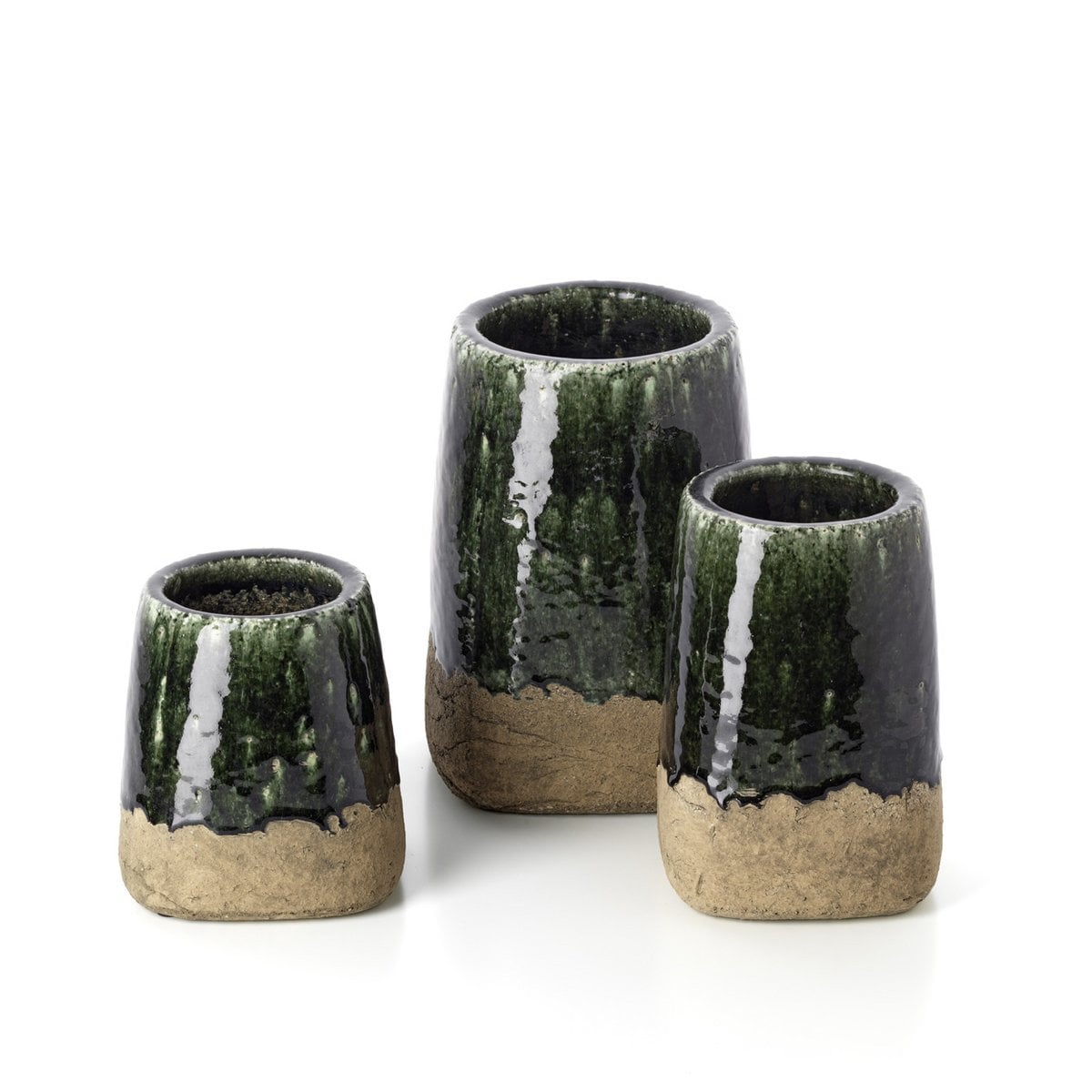 Conische plantenbak betongroen S