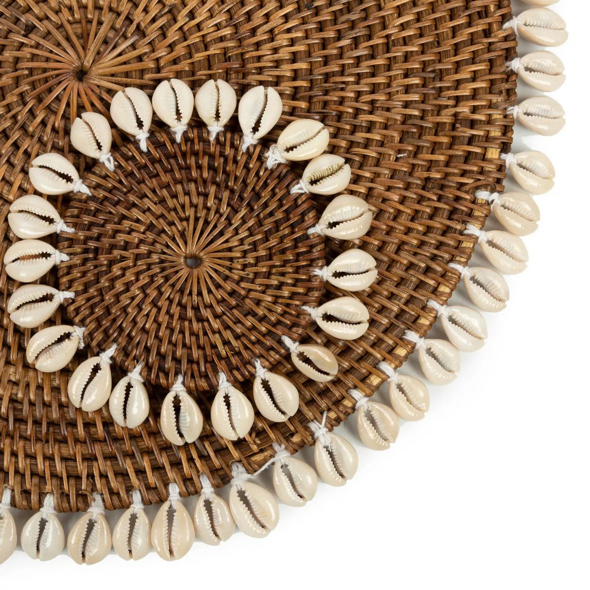 Rattan onderzetter Shell natuurlijk bruin - 15 cm - OutHome