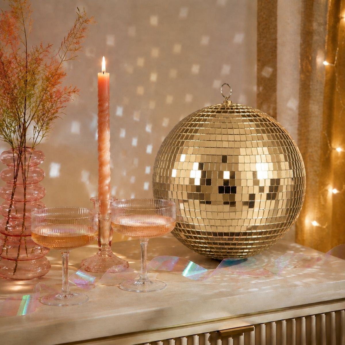 Discobal Spiegelglas Champagne (1 stuk) - Ø 25 cm