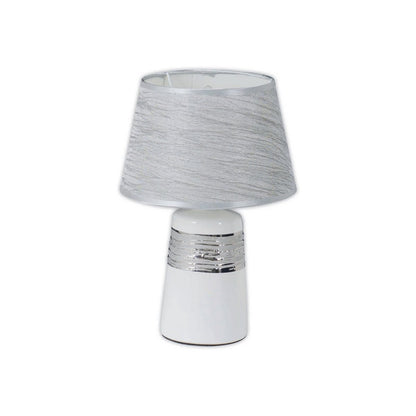 Keramische Tafellamp Vittoria Wit/Zilver - 31 cm