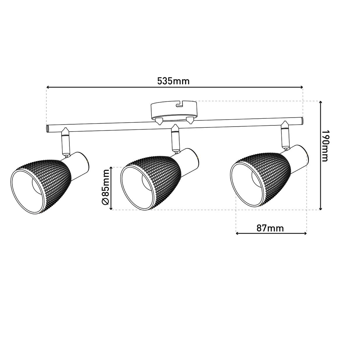 Spot Lindita 3-Lichts Wand/Plafond (excl. lamp)