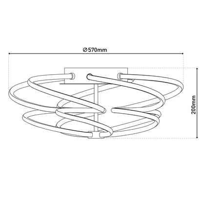 LED Plafondlamp Rizado Nikkel/Satijn - Ø 57 cm