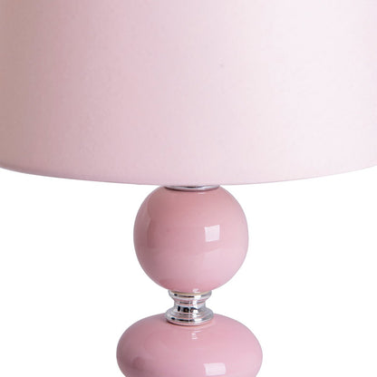 Keramische tafellamp "araga" 36 cm hoog, tafellamp gemaakt van metaal, keramiek, met tekstbladen, roze, met E14 - aansluiting, verlichting voor eetkamer, woonkamer, gang of kantoor, - OutHome