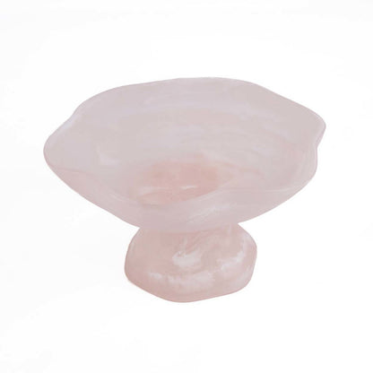 Fruitschaal op voet van hars roze/wit - OutHome