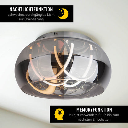 LED Plafondlamp Malou Rookglas - Ø 45 cm