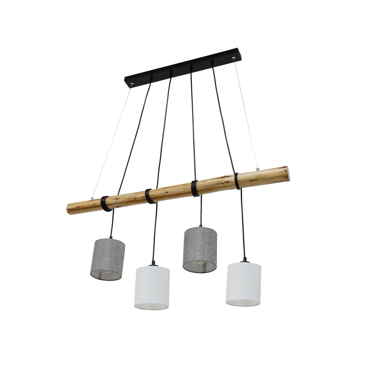 Hanglamp Malta 4-Lichts Grijs/Wit (E27)