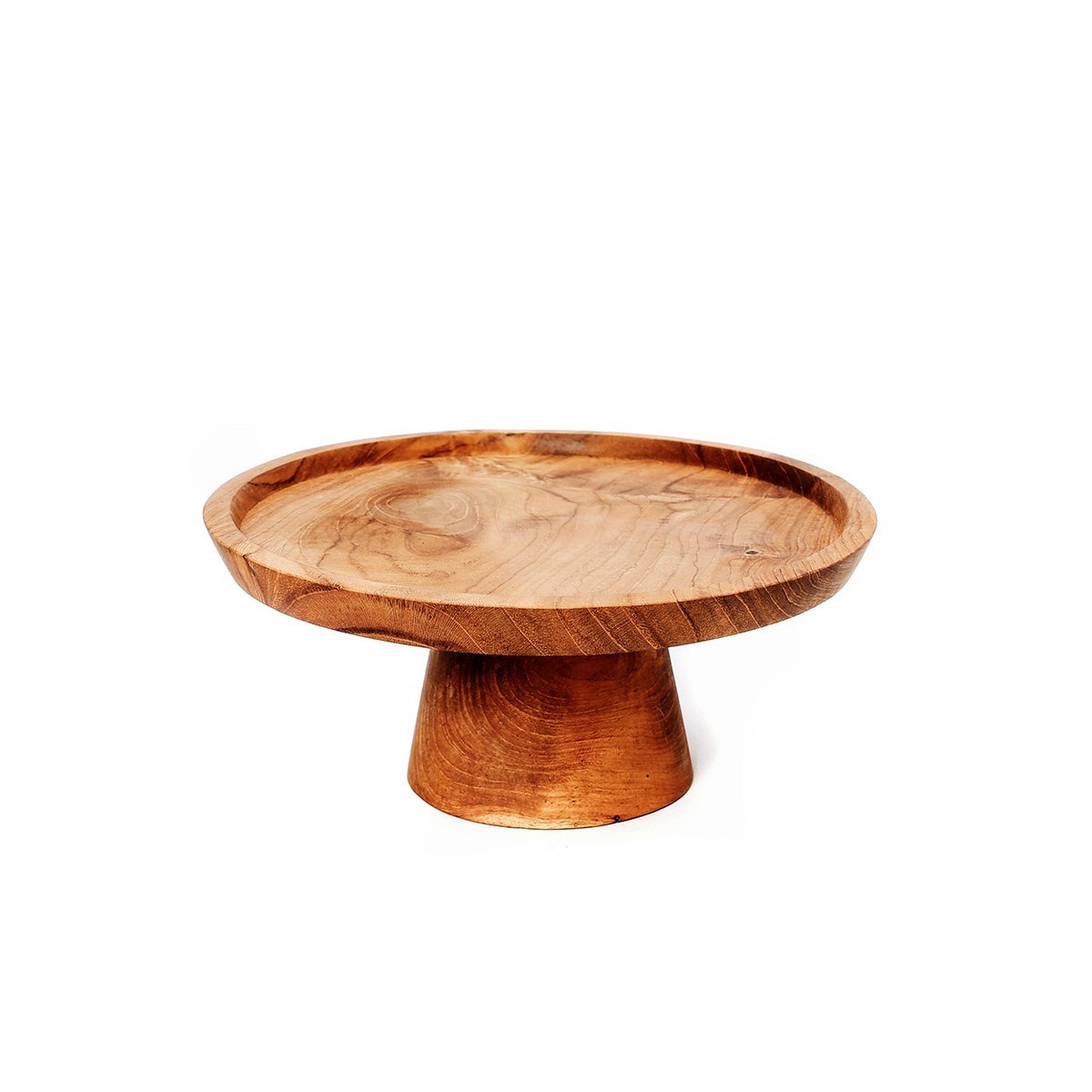 Teakhouten gebaksbord Teak root naturel - 20 cm - OutHome