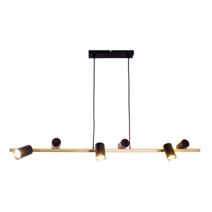 Hanglamp Frida 6-Lichts Zwart/Goud - 115 cm (GU10)