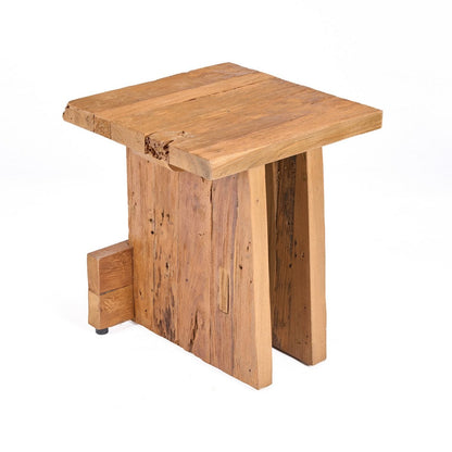 Teakhouten kruk Block naturel