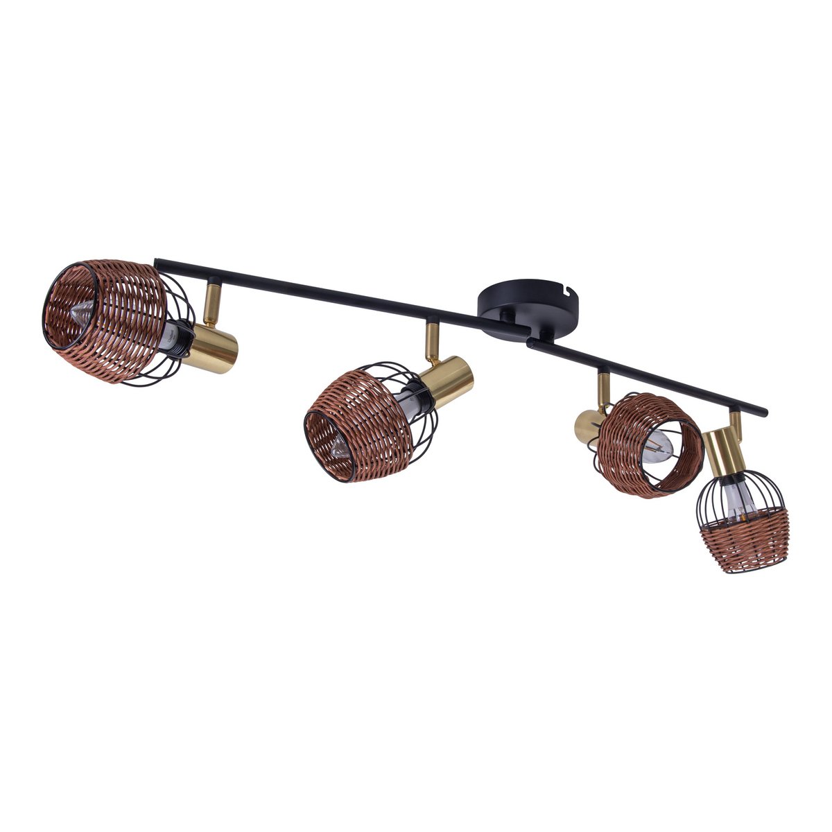 Plafondlamp Corbis 4-Lichts Zwart/Goud - 78 cm (E14)