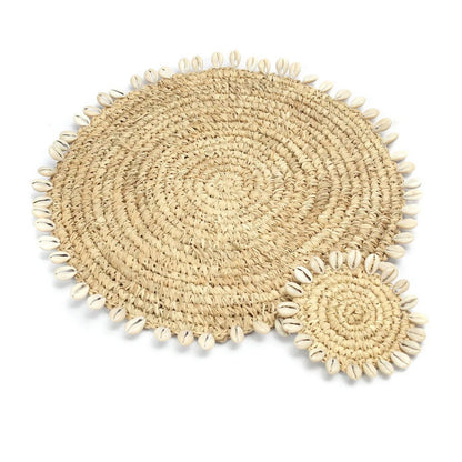 Raffia onderzetter Shell natuurlijk - OutHome