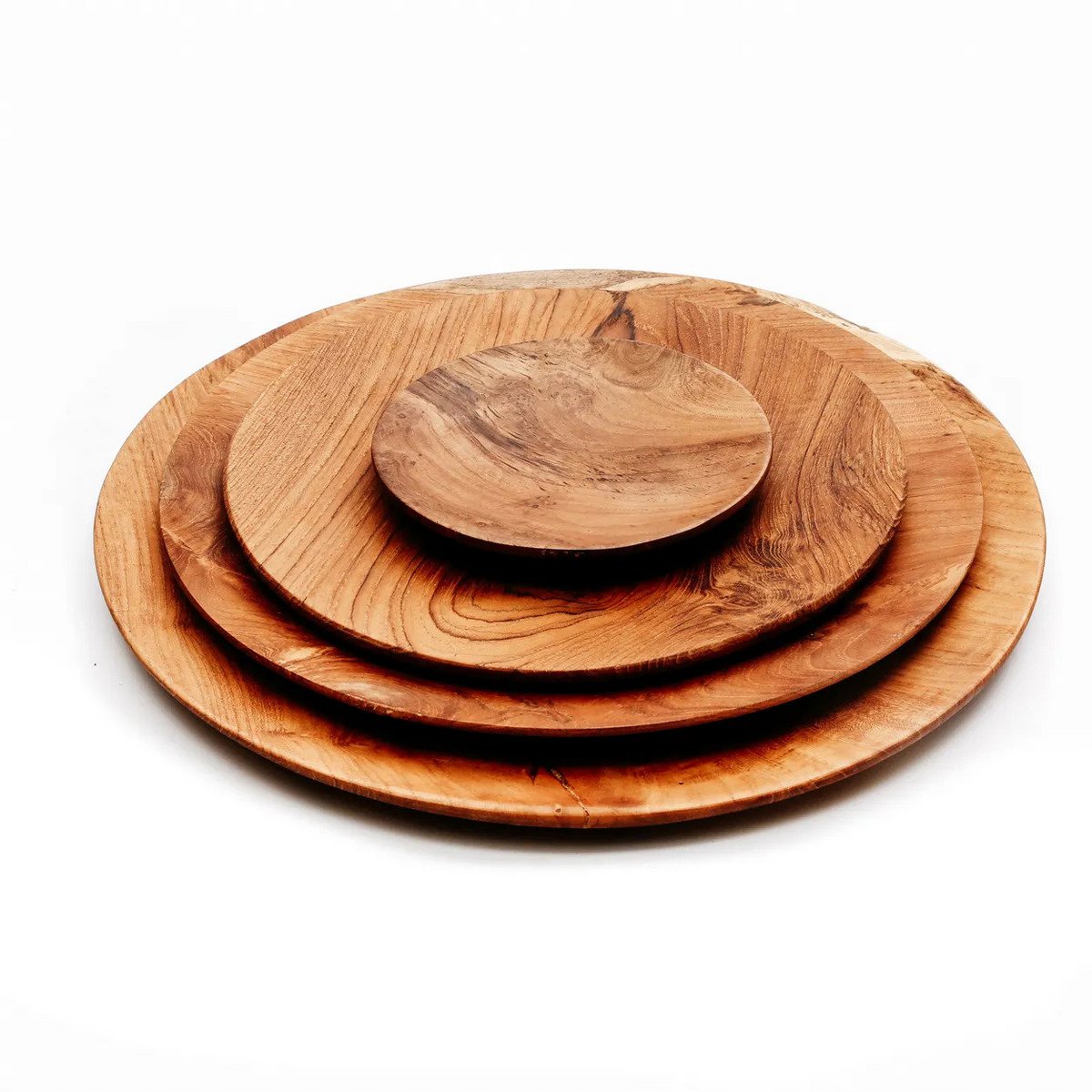 Teak ronde plaat Root