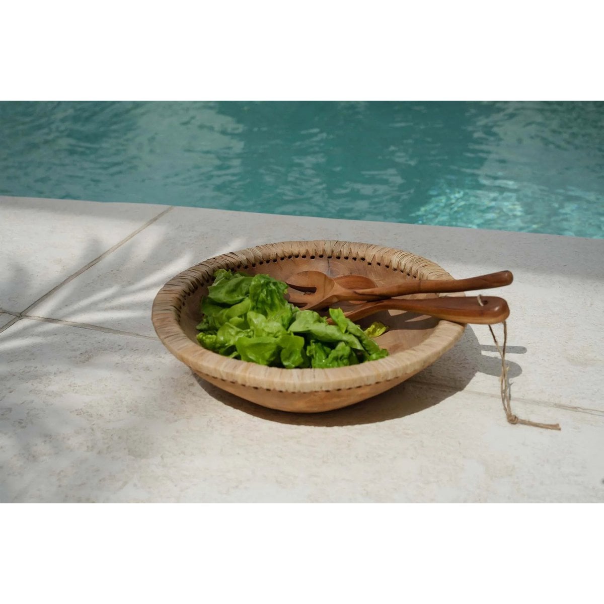 Teakhouten saladevork naturel