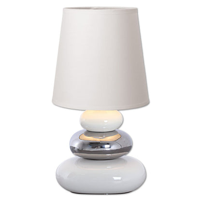 Keramische tafellamp "stoney", tafellamp gemaakt van keramiek, wit, met E14 - versie, tafellamp voor eetkamer, woonkamer, gang of kantoor, of als een bedlamp, 31 cm hoog - OutHome