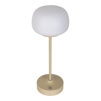 LED Acculamp Pina Beige/Wit Glas - 30 cm