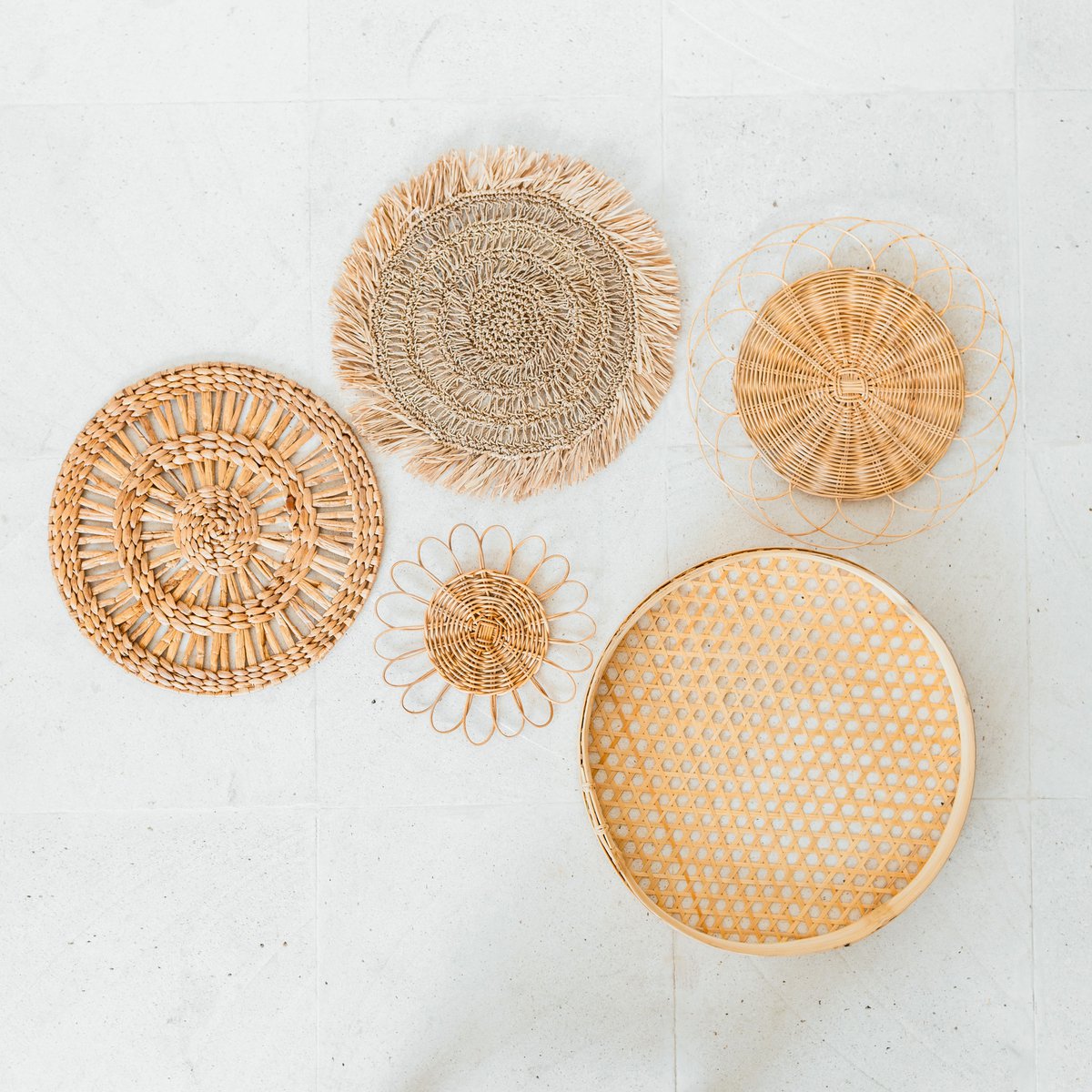 Wanddecoratieset Penida Rotan (5-delig)