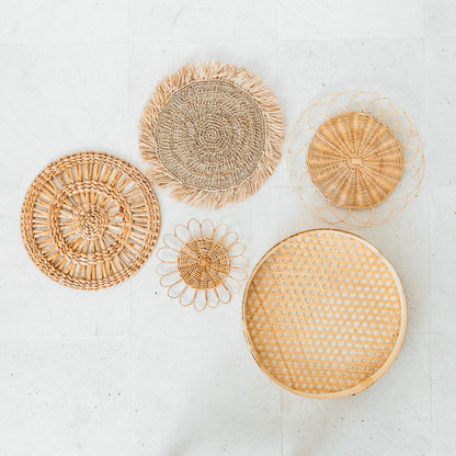 Wanddecoratieset Penida Rotan (5-delig)