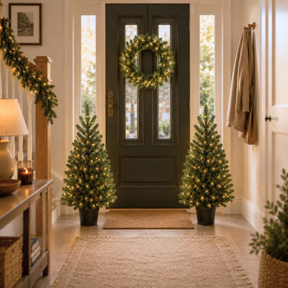 Kerstset Nagoya Verlicht - 2 × 90 cm + kerstkrans