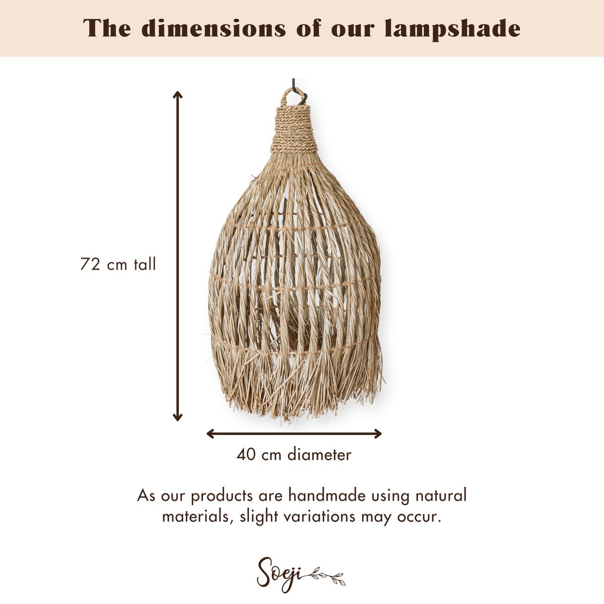 Lampenkap Lampung Zeegras - Ø 40 cm