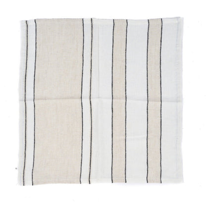 Linnen servet Provence zwart/wit - 45 cm - OutHome