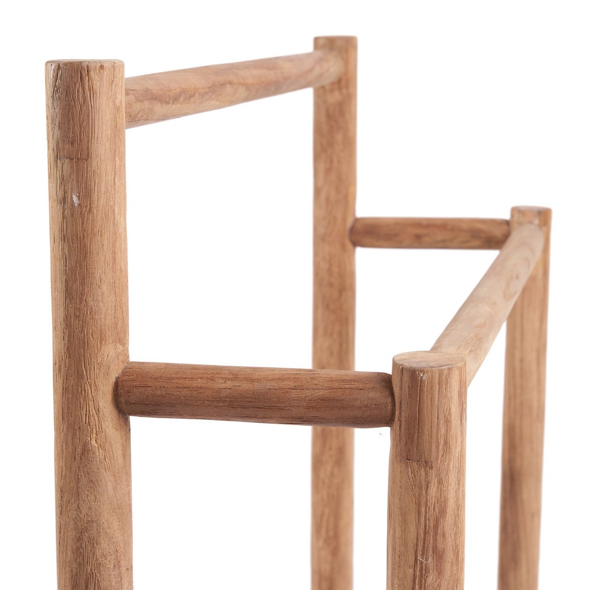 Teakhouten handdoekhanger rustiek naturel