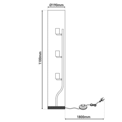 Vloerlamp Beate Natuur Metaal/Textiel - 110 cm (E27)