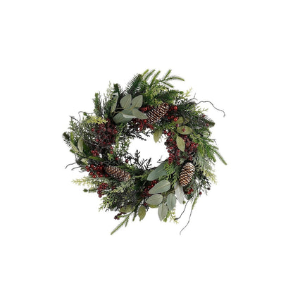 Kerstkrans Bodi Groen/Bordeauxrood - Ø 40 cm