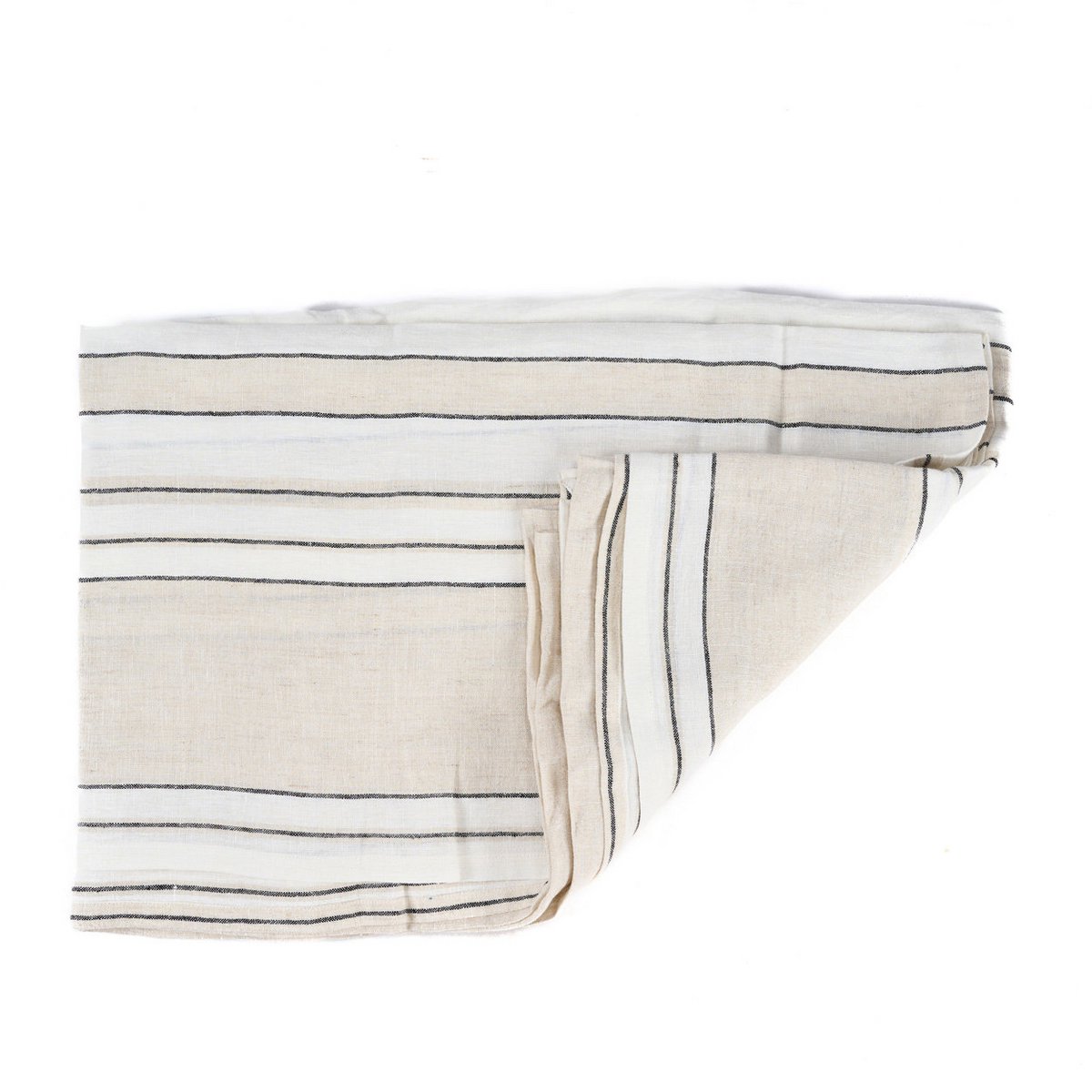 Linnen tafelkleed Provence zwart-wit - 150 x 250 cm - OutHome