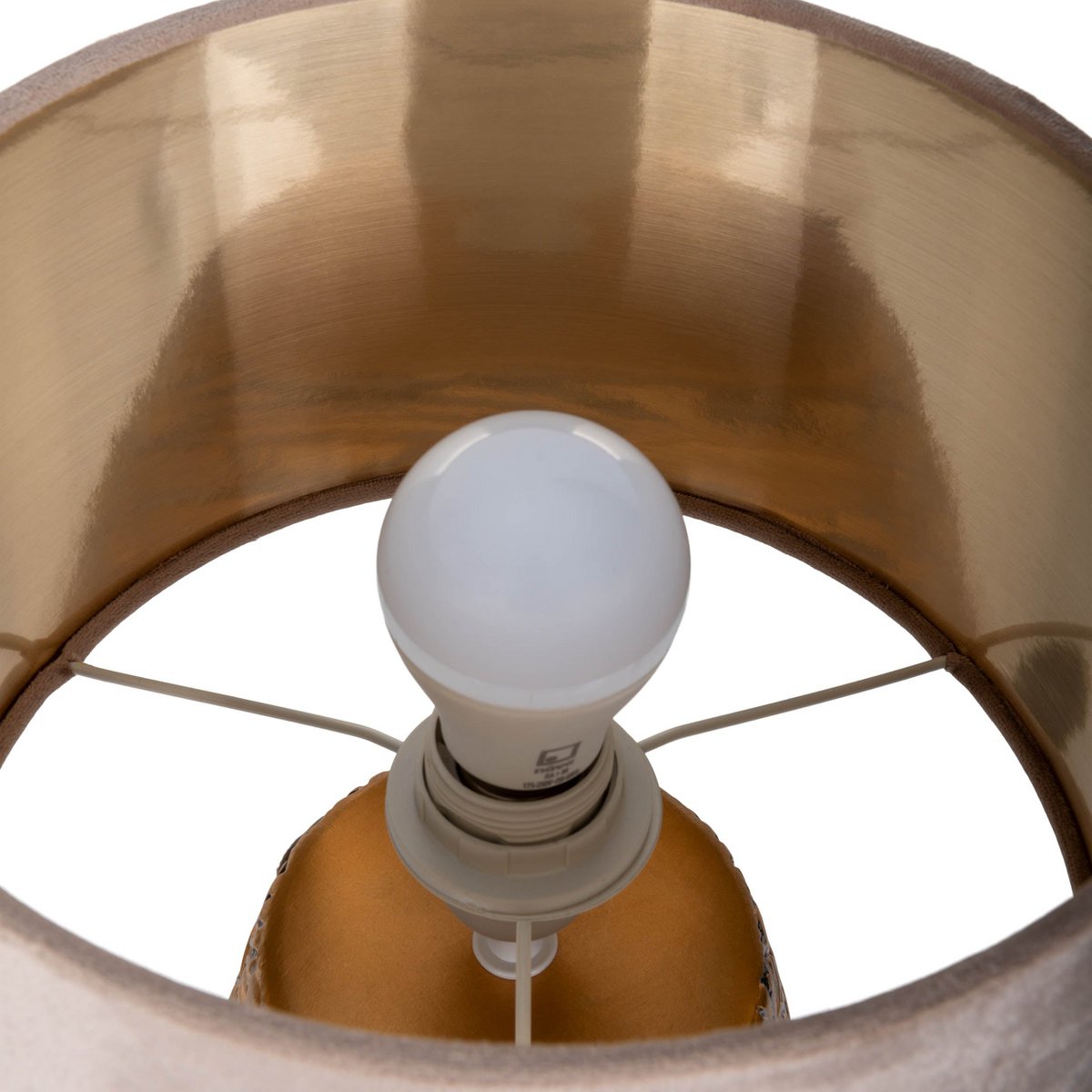 Keramische Tafellamp Bronco Beige/Goud - 39 cm (E14)