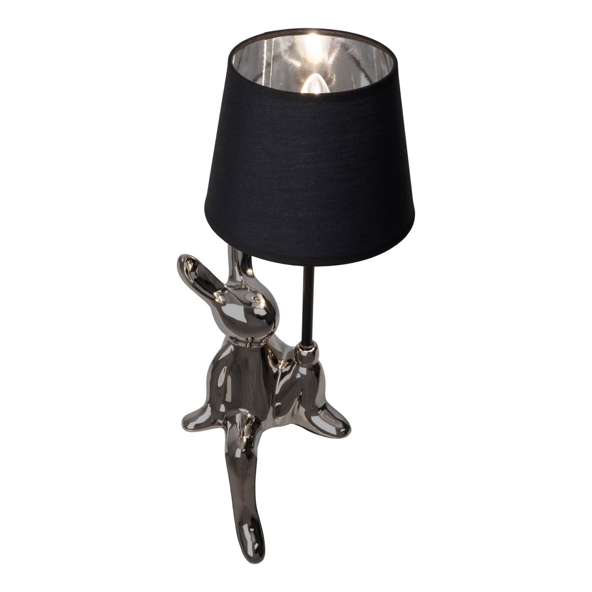 Keramische Tafellamp Helge Zwart/Zilver - 45 cm (Ø 18 cm)