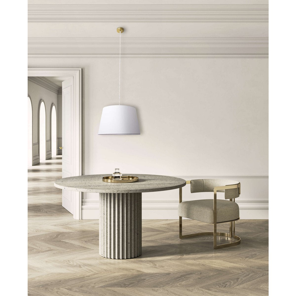 Hanglamp Bologna Beige/Messing