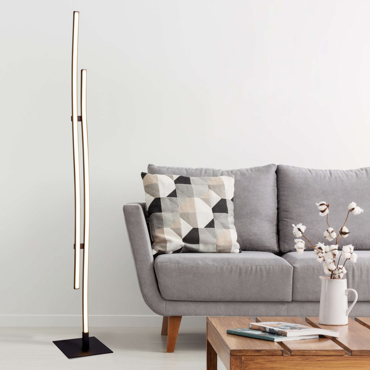 LED Vloerlamp Onda Zwart - 130 cm