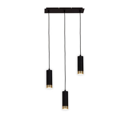 Hanglamp Fridu 3-Lichts Mat Zwart - 48 cm (GU10)