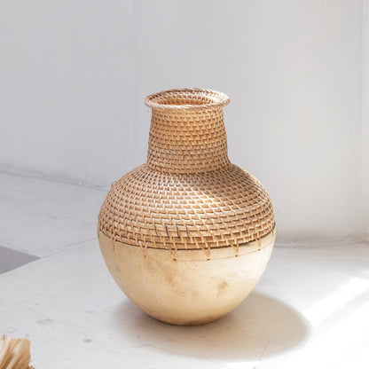 Vaas Kamari Rotan/Hout