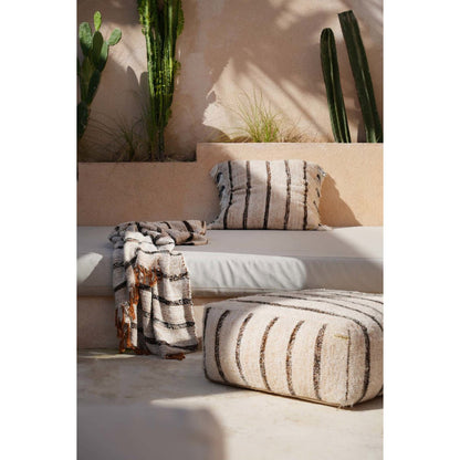 Katoenen plaid S'il vous plaid boheems wit