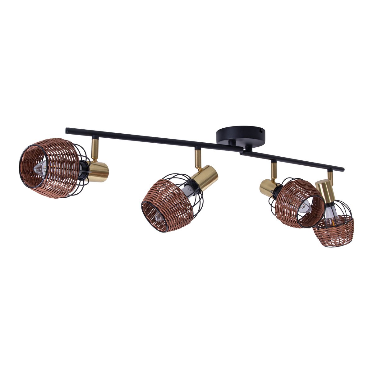 Plafondlamp Corbis 4-Lichts Zwart/Goud - 78 cm (E14)