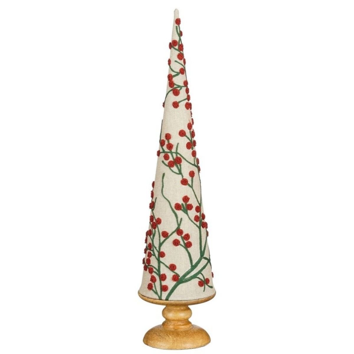 Decoratieve Kerstboom Katoen Beige/Rood/Groen/Goud - 55 cm